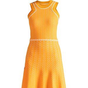 MARION TWO-TONE KNIT DRESS IN MANGO/OPT